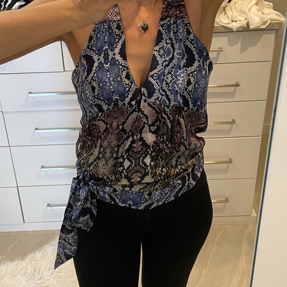 Brand new snake print wrap top